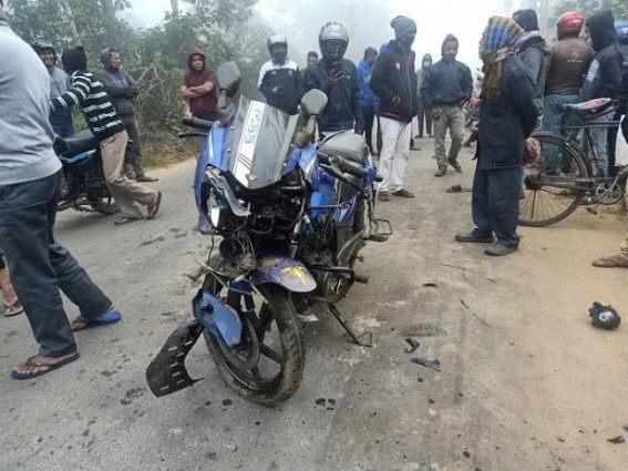 2 injured in Bike accident at Baldakhal, Agartala 